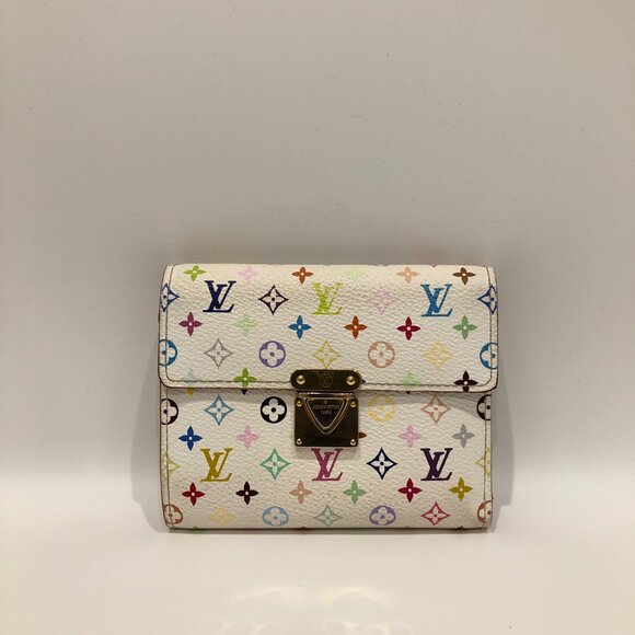 【18MK】Louis Vuitton White Multicolor Koala Wallet sku#85483 (gently used) - Picture 2 of 13